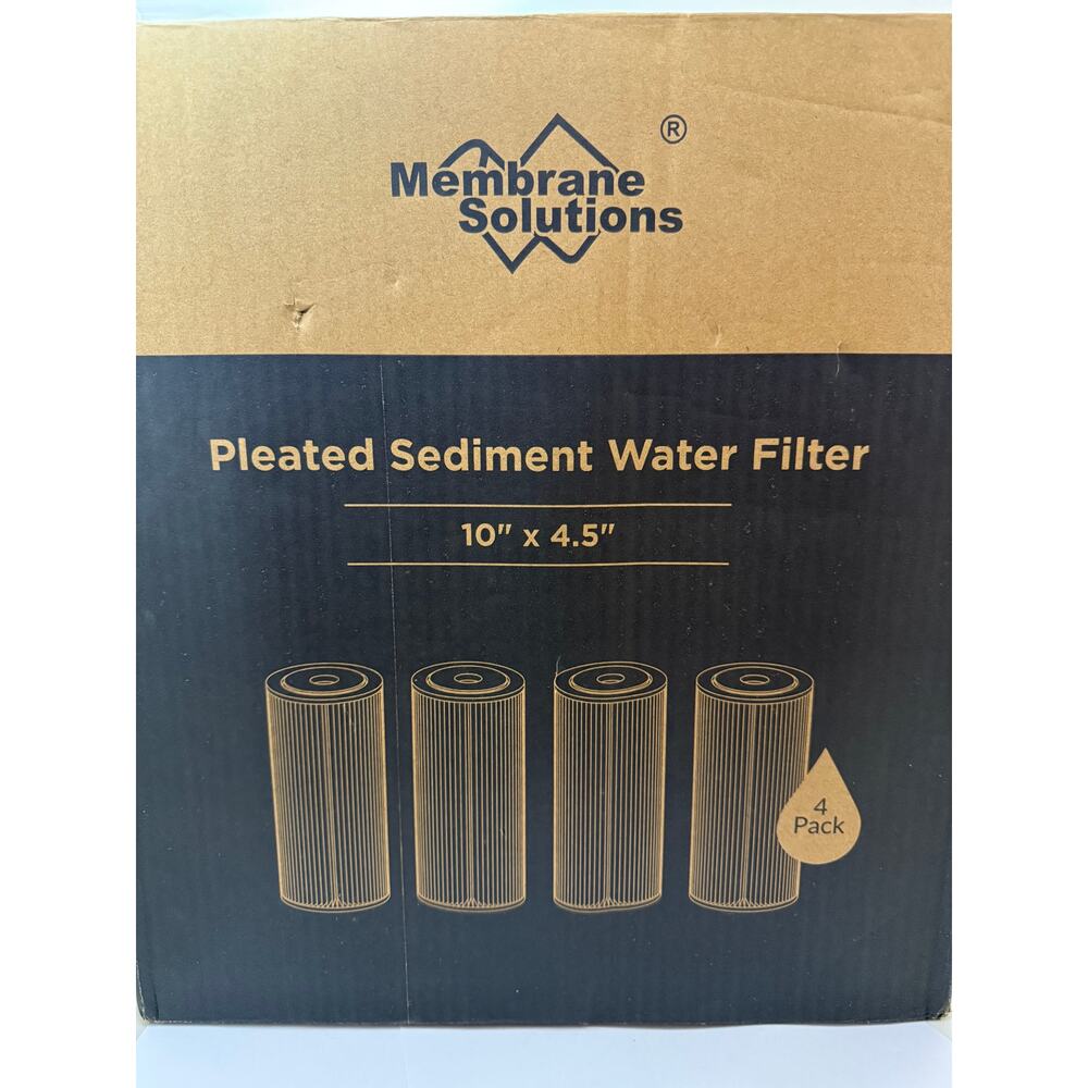 NEW Membrane Solutions Pleated Sediment Water Filter 10" x 4.5" (4 Pack)